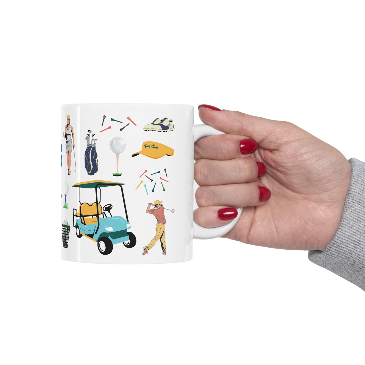 Golf icons wrap white Ceramic Mug