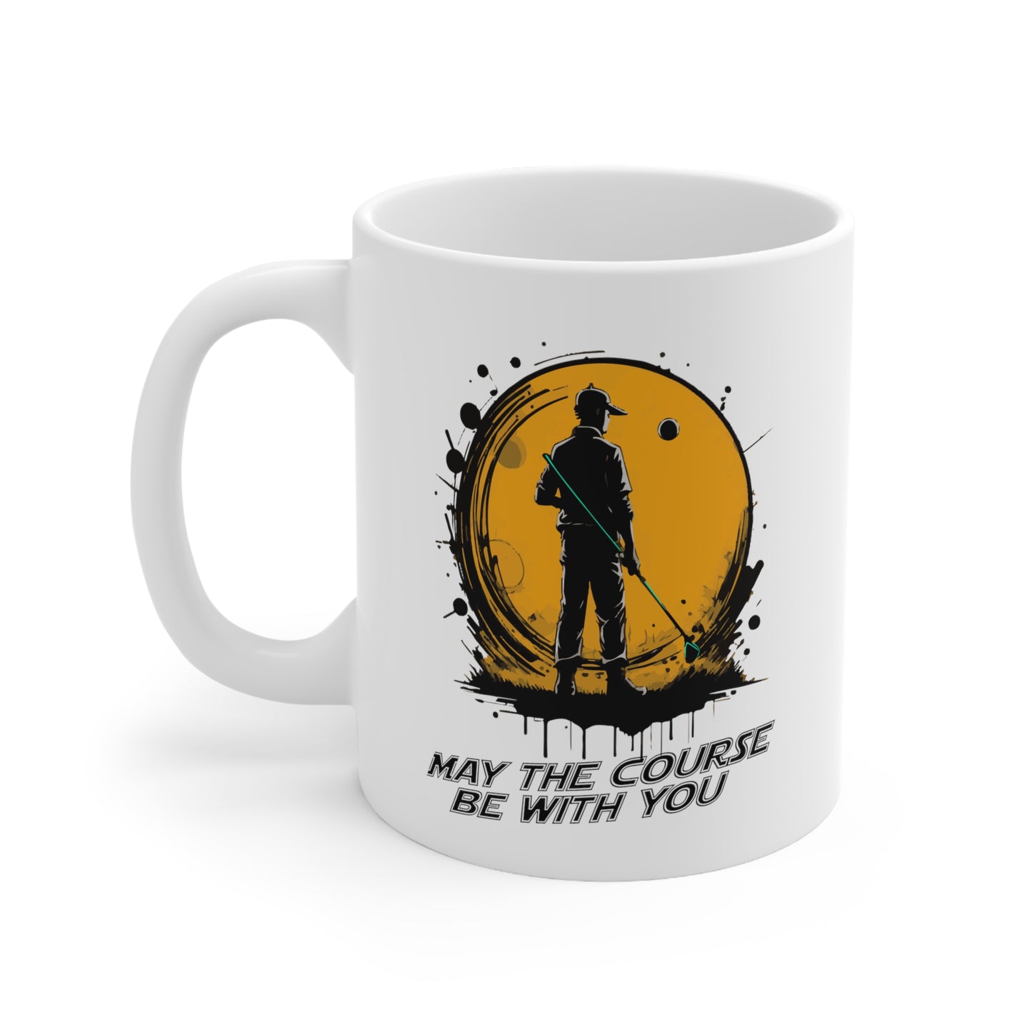 May the course be with you white ceramic mug