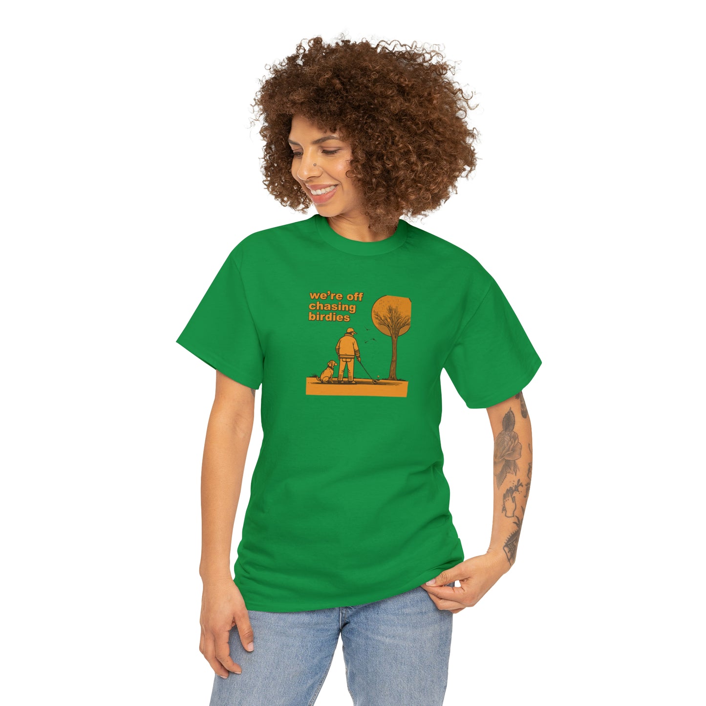 Off chasing birdies t-shirt