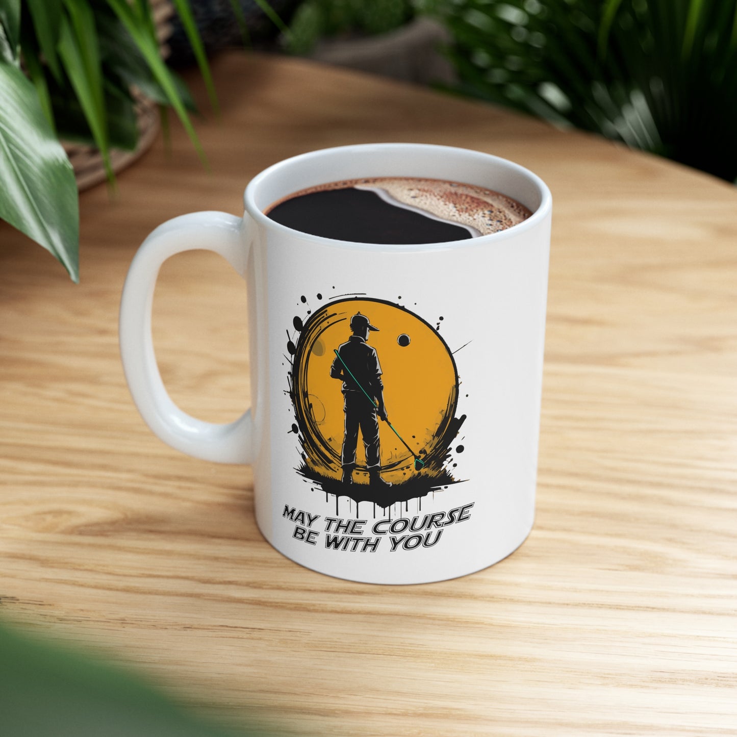 May the course be with you white ceramic mug