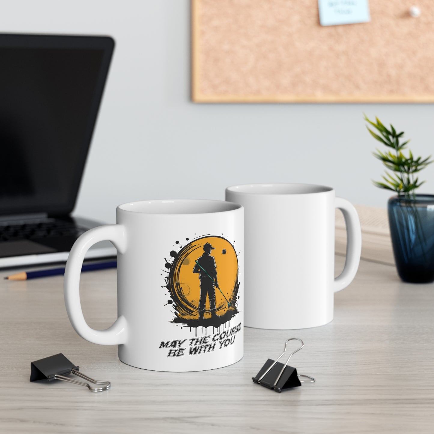 May the course be with you white ceramic mug