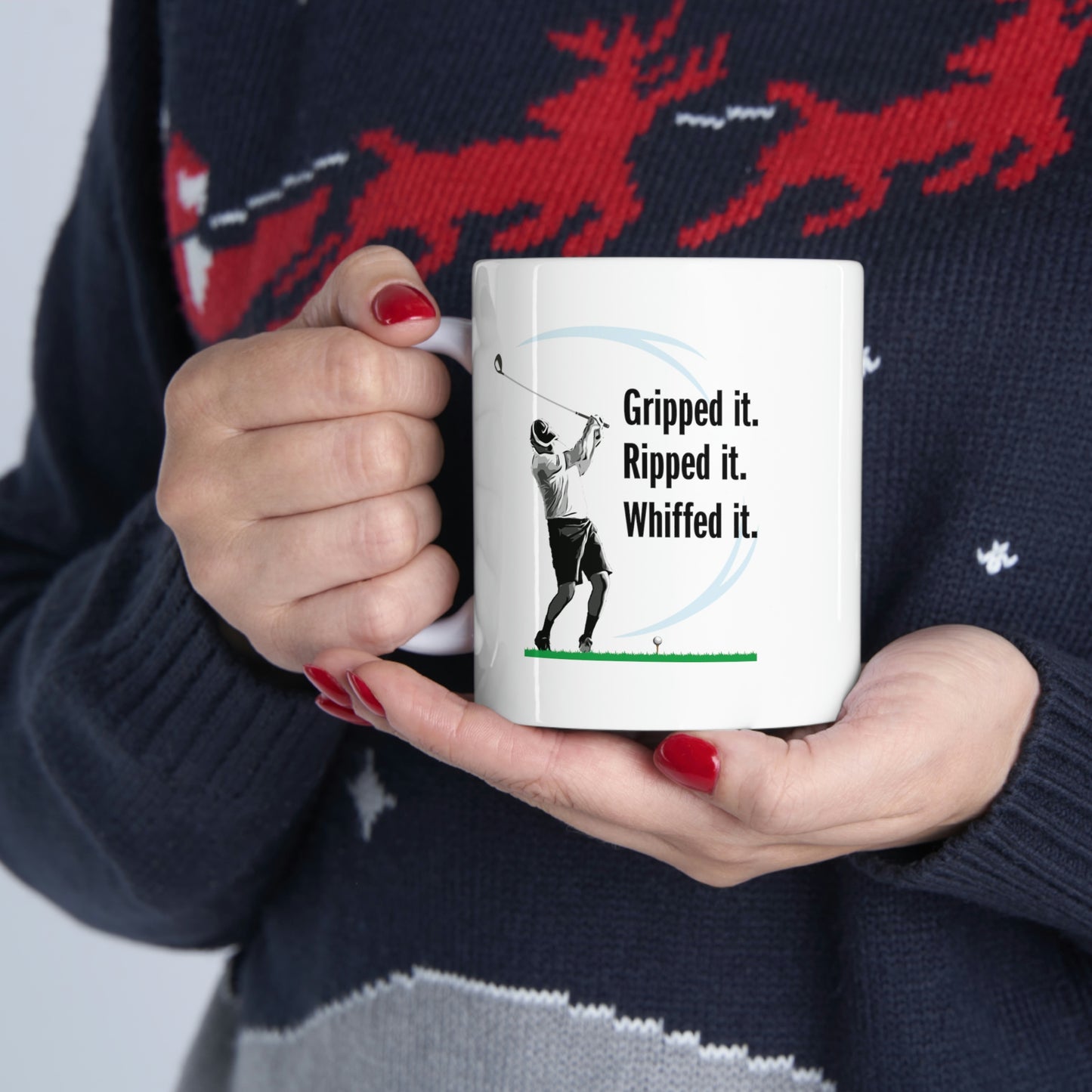 Gripped it and Whiffed it White ceramic mug